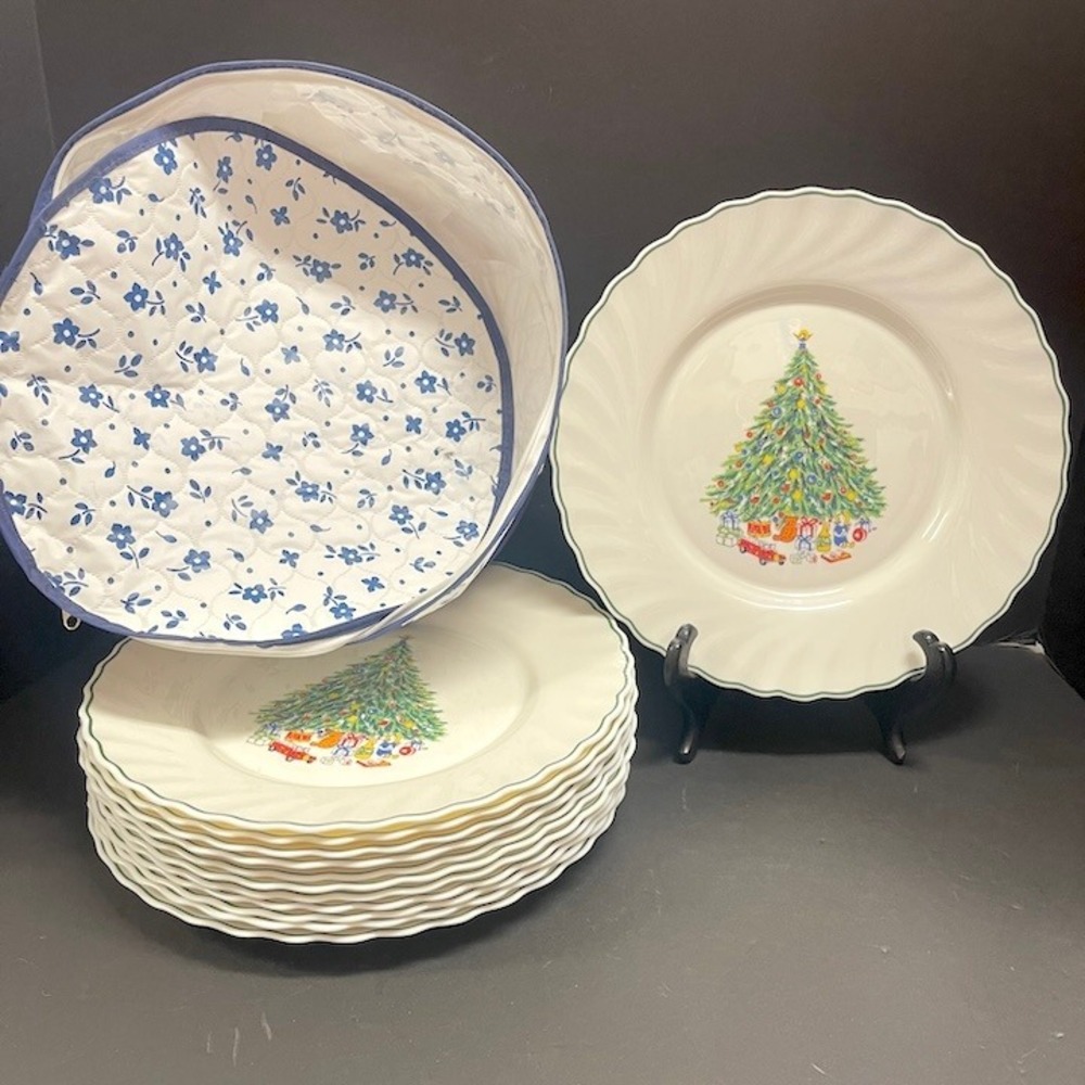 Set of 12 Dinner Plates Noel by Salem Porcelle Vintage 1980's - Picture 6 of 6